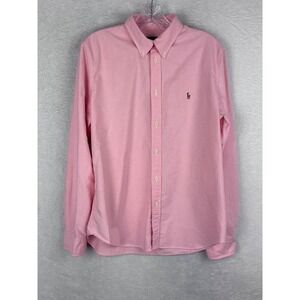 Ralph Lauren Custom Fit Oxford Shirt Long Sleeve Button Down‎ Pink XL